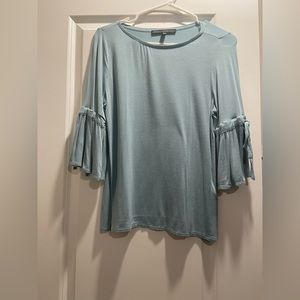 White House Black Market sage green tie bell sleeve